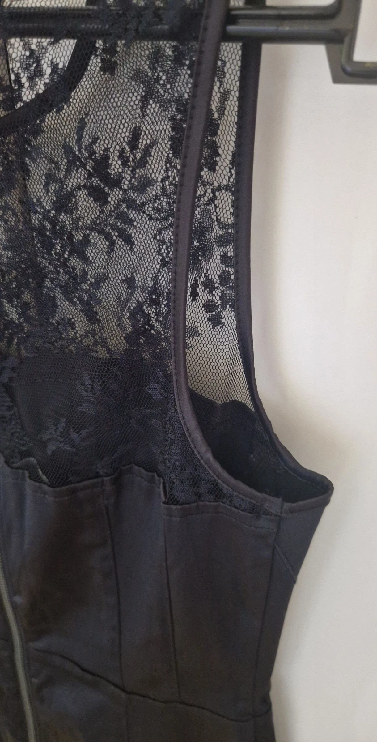 Vestido negro encaje corsé Stradivarius M – photo 11